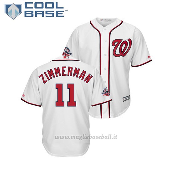 Maglia Baseball Uomo Washington Nationals Ryan Zimmerman 2018 All Star Game Cool Base Bianco